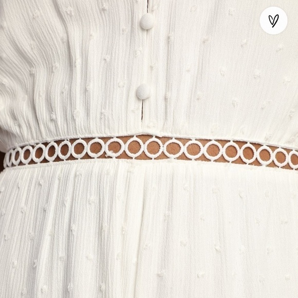 NWT LULU’S Sunny and Chic Ivory Swiss Dot Backless Jumpsuit women size XL - Picture 5 of 10